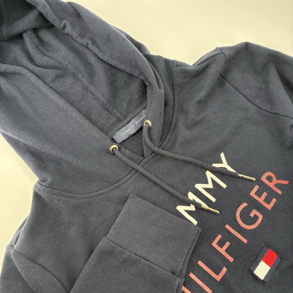Tommy Hilfiger Women's Navy Logo Long‎ Sleeve Sweatshirt Hoodie Dress SZ Small
